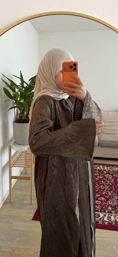 Abaya manche strass