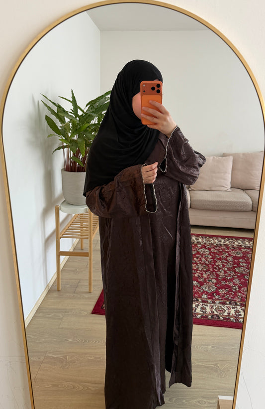 Abaya manche strass