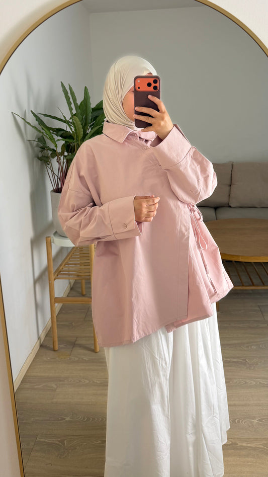 Chemise croisée premium - Vieux rose