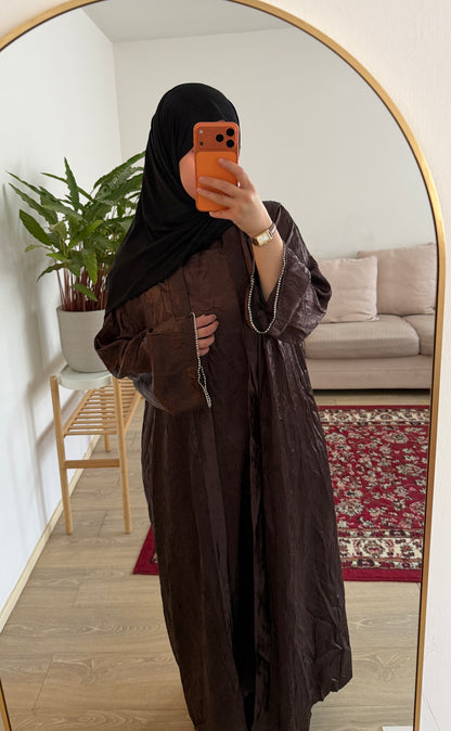 Abaya manche strass