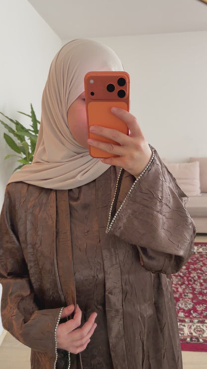 Abaya manche strass